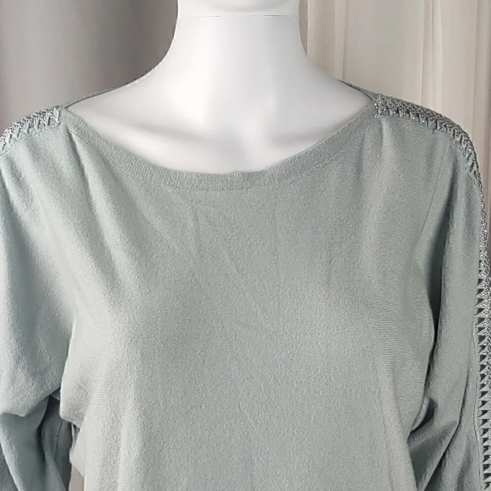 Vila Milano Teal Green Pullover Top. Size Medium - Picture 2 of 12